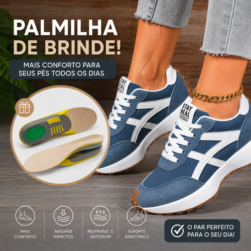 Tênis Casual Feminino Confortável Stay + Palmilha de Brinde