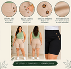 Kit 5 Bermudas Femininas Social Cintura Alta Bengaline – Movety