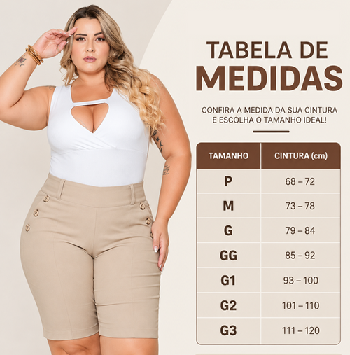 Kit 5 Bermudas Femininas Social Cintura Alta Bengaline – Movety